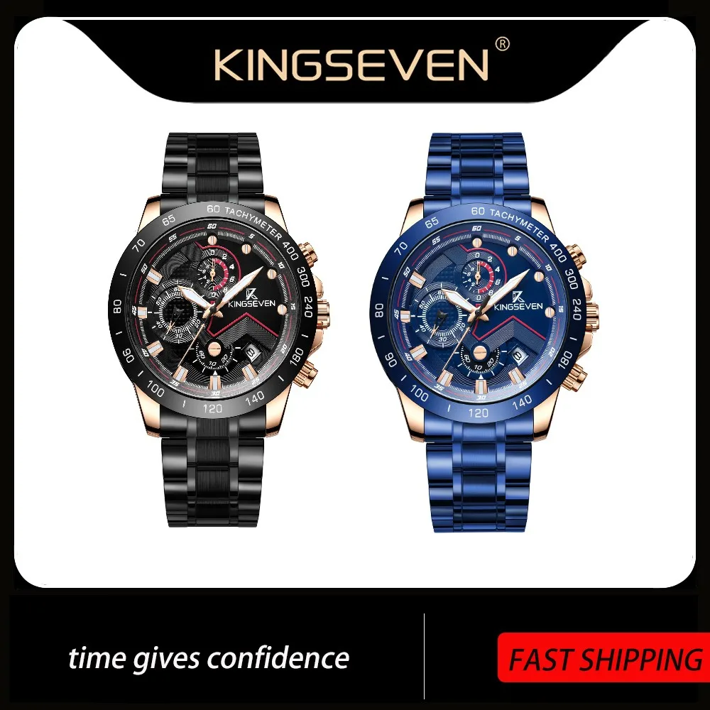 

KINGSEVEN Brand Luxury Fashion Diver Watch Men 30ATM Waterproof Date Clock Sport Watches Mens Quartz Wristwatch