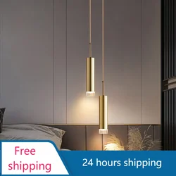 Led Pendant Light for Bedroom Bedside Hotel Spotlight Hanging Lamp Restaurant Kitchen Decoration Ceiling Chandeliers Tube Modern
