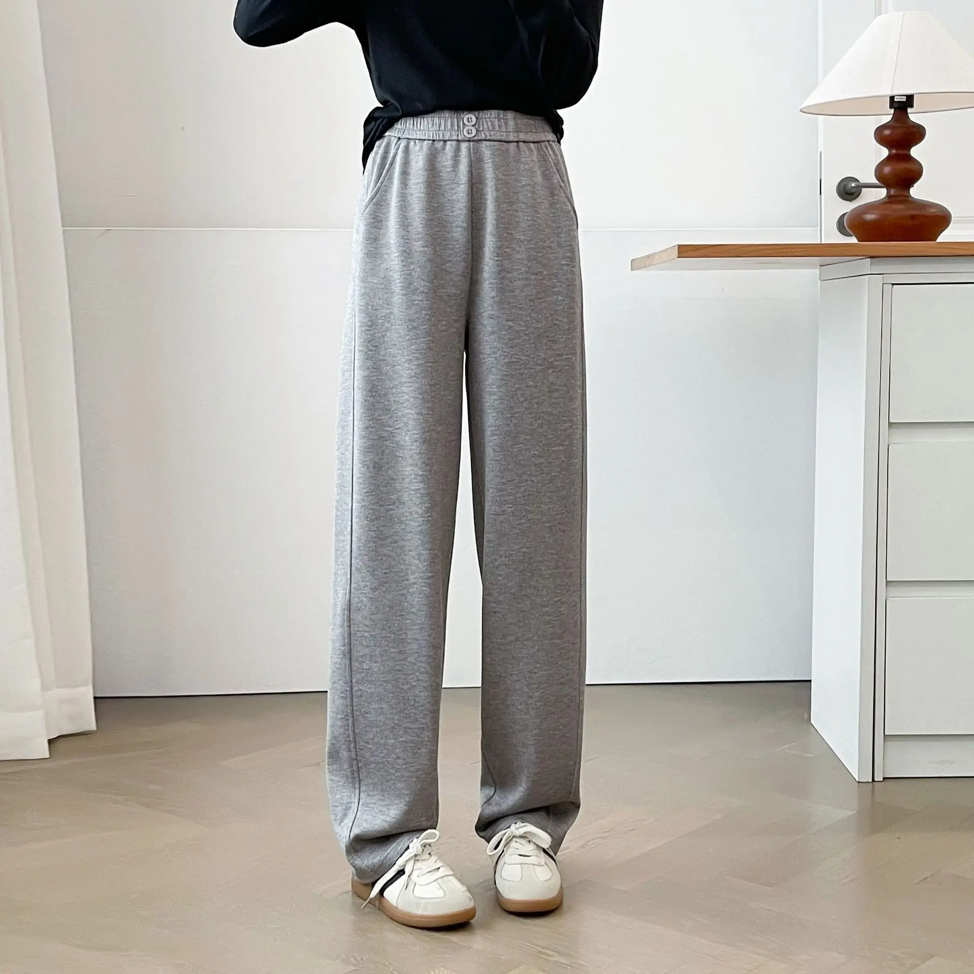 

XXXXL Fashion Plus Size Women's Harem Pants Autumn Simple Casual Sportswear Versatile Basic Trousers 5005