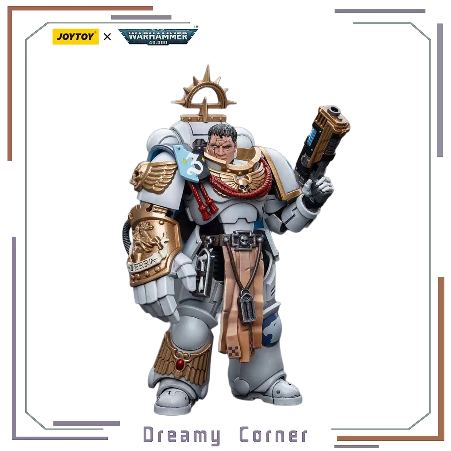 

【In Stock】JOYTOY Warhammer 40K Space Marines White Consuls Captain Messinius 1/18 Action Figures Toys