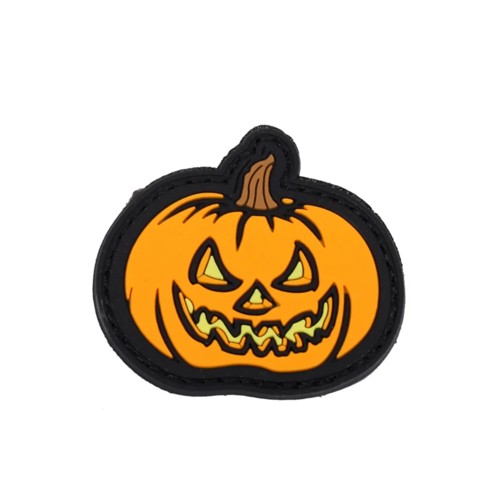 Spooky Night of Pumpkins Halloween  Badge Tactical Patch Soft Rubber Armband Backpack Patches