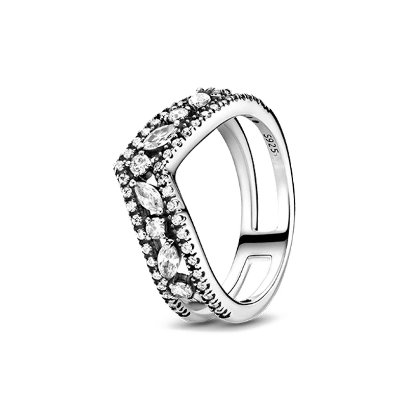 خاتم حب جديد من الفضة الإسترليني عيار 925 على شكل نجمة التاج مناسب لمجوهرات هدايا عطلة الأم #5