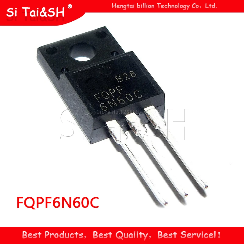 10pcs/lot FQPF6N60C 6N60C 6N60 MOSFET 600V 6A N-Channel transistor TO-220F new original