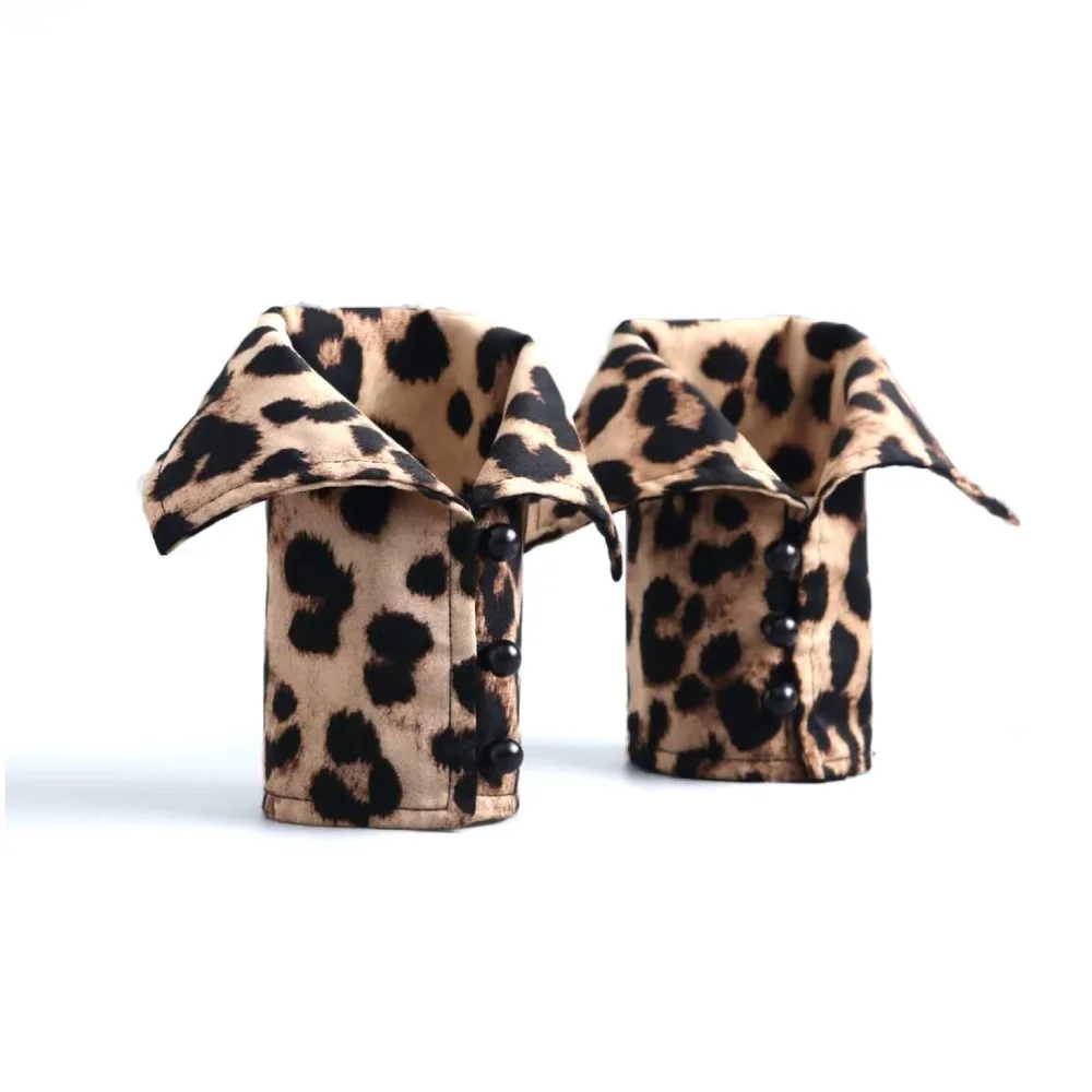 

Съемная рубашка с леопардовым принтом, искусственный воротник, удобные удобные рукава для рук, декоративные, легко носить, накладные манжеты на запястьях