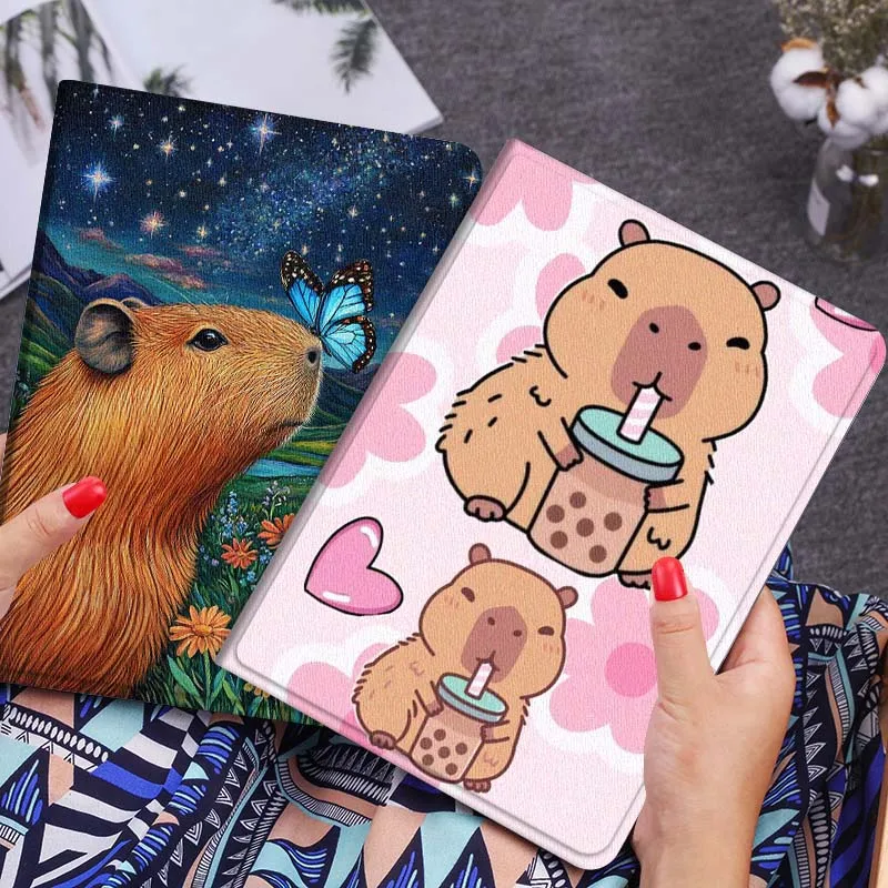 

Cartoon Cute Art Capybara Gift For Xiaomi Mi Pad Mini 4 5 6 7 SE Pro Plus Redmi Pad 2 SE 2025 8.8 11 Foldable Tablet Case