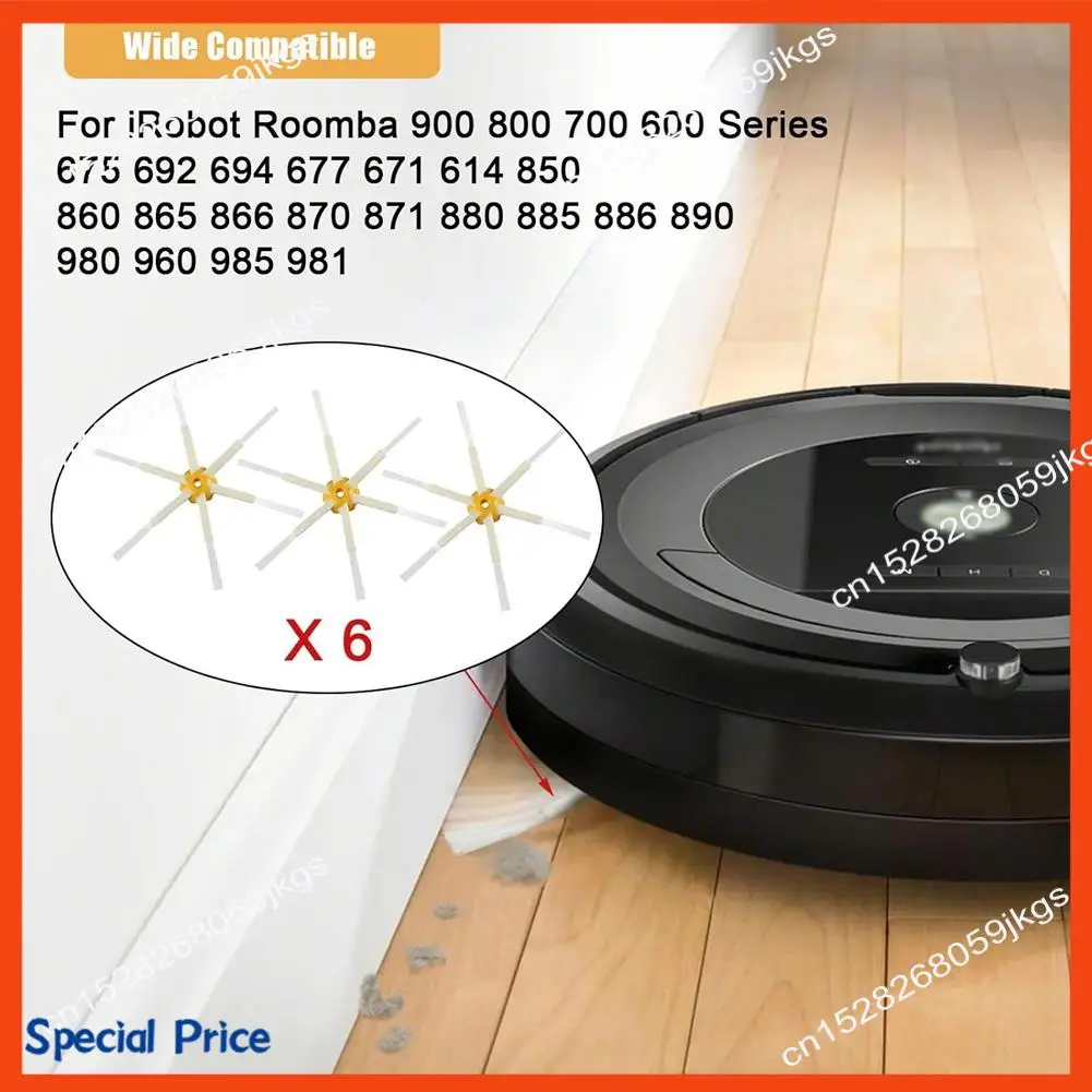 

ABIY 6 угловых боковых щеток для Irobot Roomba 600/700/500, боковые щетки, запасные части, аксессуары