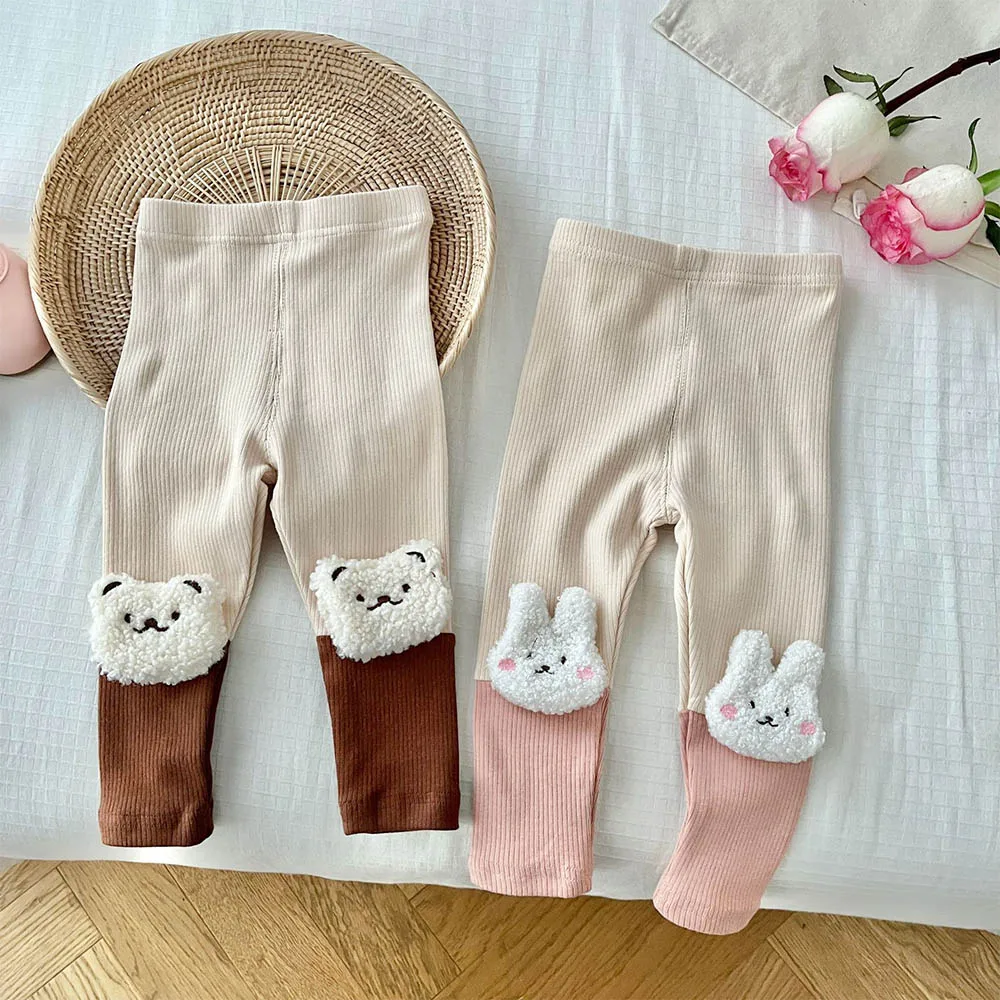 New Arrival Spring 2024 Girls Leggings Cotton Patchwork Children Clothing Fashion Toddler Pants