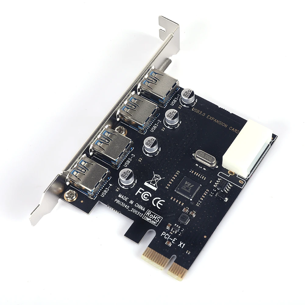 4 Ports USB PCIE Expansion Card PCI Express PCIe USB 3.0 High Speed Riser Card Computer Notebook Hard Drive Adapter