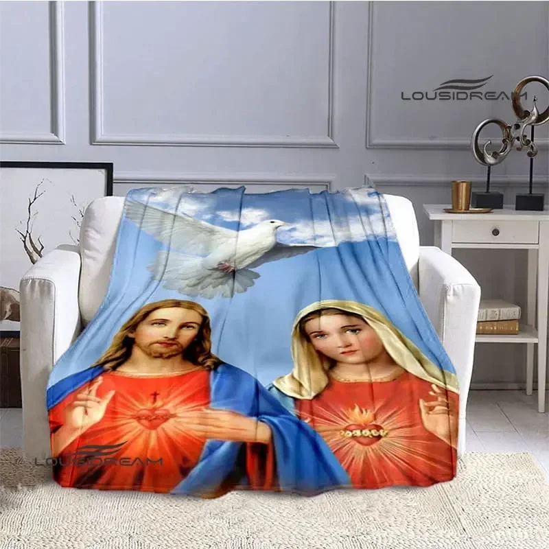 

3D Printed Baby Blanket Virgin Mary Faith Print Flannel Soft Babes Home Comfort Carpet Travel Warm Baby Blanket Picnic Blankets