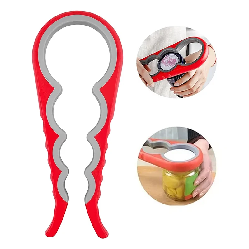 

Jar Opener Easy Grip Wrench 4 in 1 Handy Save Strength Can Beer Bottle Cap Openers Lid Twist Off Tools Portable Kitchen Gadgets