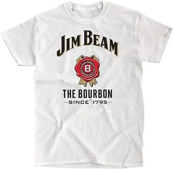 Jim Beam - White T-Shirt, Cotton T Shirt Unisex T Shirt