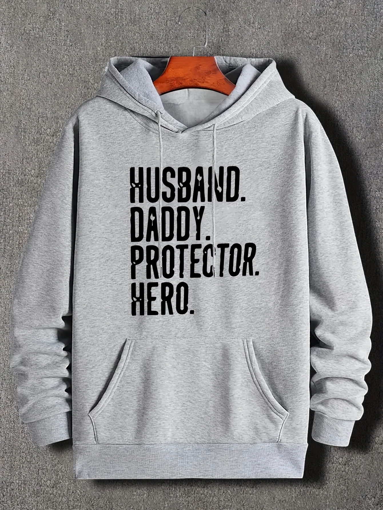 سويت شيرت بغطاء للرأس مطبوع عليه حروف الزوج للرجال مع جيب الكنغر، بلوفر بقلنسوة، ملابس رجالي لخريف وشتاء #3