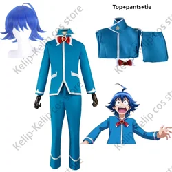 Anime Welcome To Demon-School, Iruma-kun Suzuki Iruma Cosplay Costume Wig Blue School Uniform Coat Man Christmas Carnival Suit