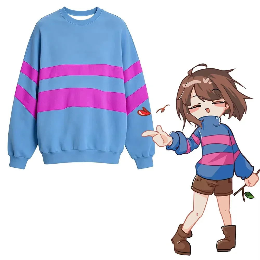 Undertale Frisk game 3D printed round neck sweatshirt Frisk Chara Cosplay pullover unisex casual long sleeved street style top