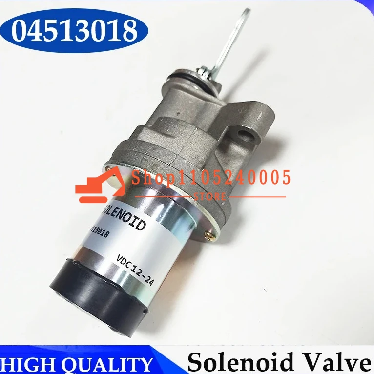 

12V-24V 04513019 Stop Solenoid Valve 04513018 0451 3018 0451-3018 for Excavator D3L2011 F3L20 F2L2011 BF3L2011 Engine Solenoid