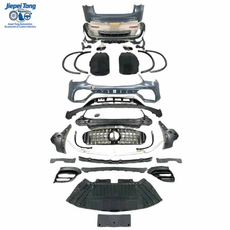 New Trend W253 Modification 63S and Rear Large GT Grille Sport Front Bumper 43 Tail Throat for GLC300