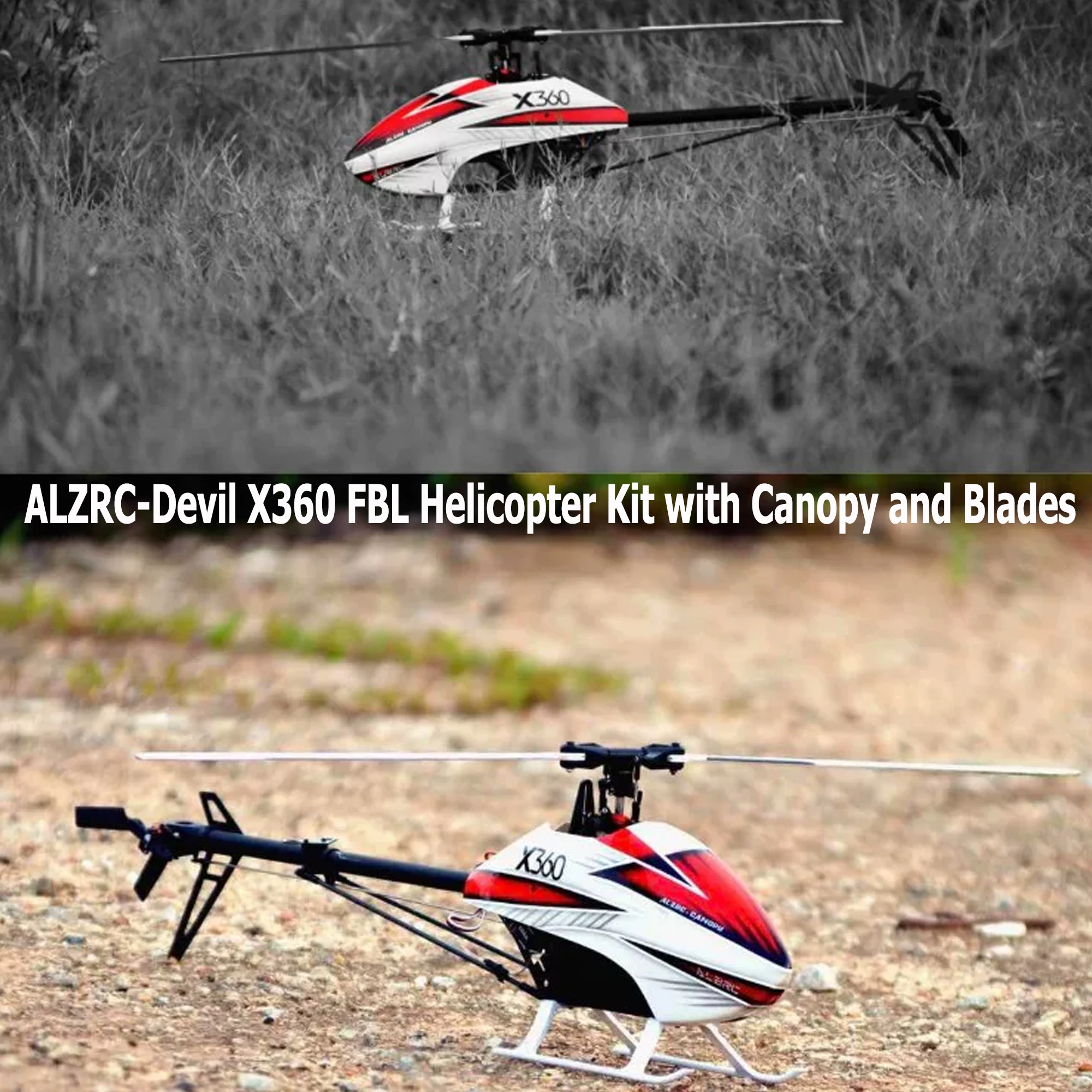 ALZRC - Devil X360 FBL KIT 3D Fliegendes RC-Helikopter-Rahmen-Set X-360 Leeres Rahmen-Kit für Professionelle Piloten