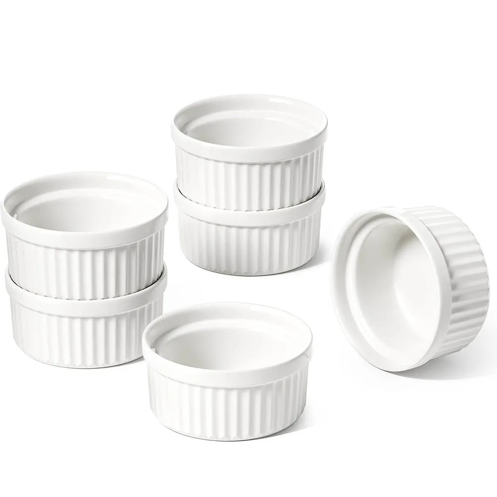 Sauce Cups 2/4/8OZ, Small Dipping Bowls, Mini Ceramic Ramekins Souffle Dishes, Sauce Dip Bowls for Charcuterie Boards