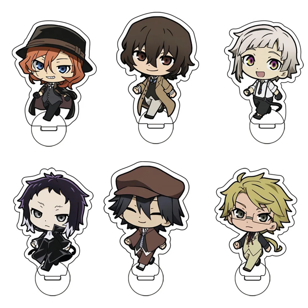 Pannello acrilico Ornamenti Acrilico Stand Doll BSD Dazai Osamu Nakahara Chuuya Anime Figura Modello Piastra Desktop Decorare Regali di Natale