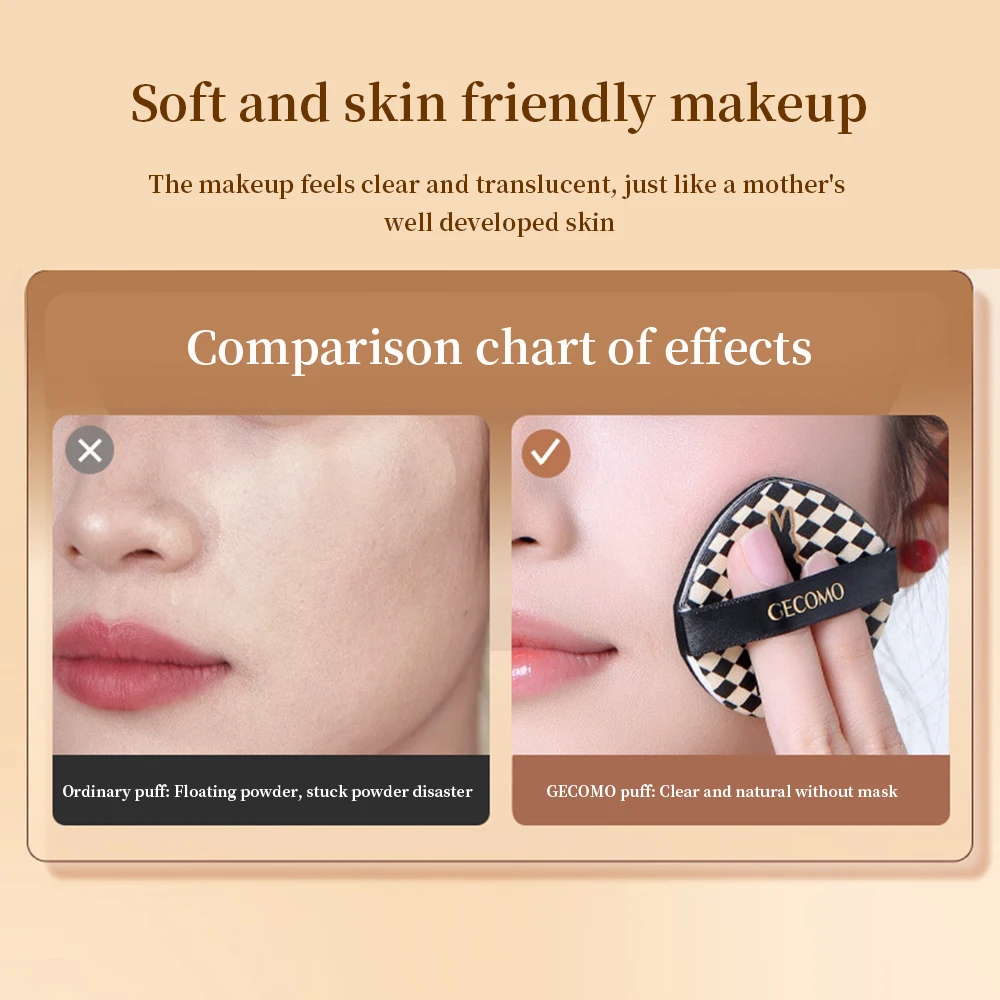 GECOMO Luchtkussen Poederdons, Nat en Droog Make-up Puff voor tweeërlei gebruik, Concealer en Make-up-holding Spons Beauty Tool