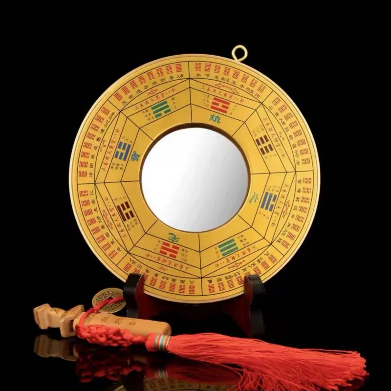 Brass Bagua Mirror Pendant Copper Convex Concave Mirror Door Household Convex Concave Face Mirror Nine Palace Eight Diagrams Mir