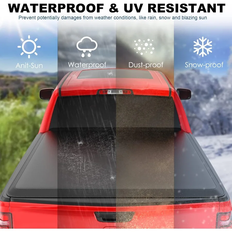 غطاء سرير شاحنة من الفينيل الناعم قابل للطي مصمم لـ 20092022 دودج رام 1500 بدون صندوق رام مع تركيب علوي لـ 5.8 5.7 #5