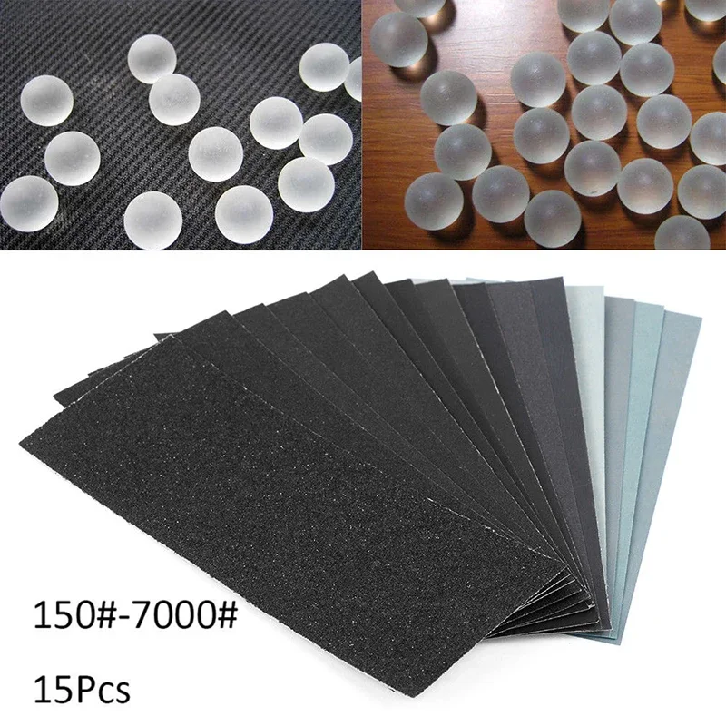 15pcs Sandpaper Set Wet Dry Sandpaper Polishing 150 To 7000 Grit Assortment Abrasive Paper For Sanding Wood Furniture Finishing