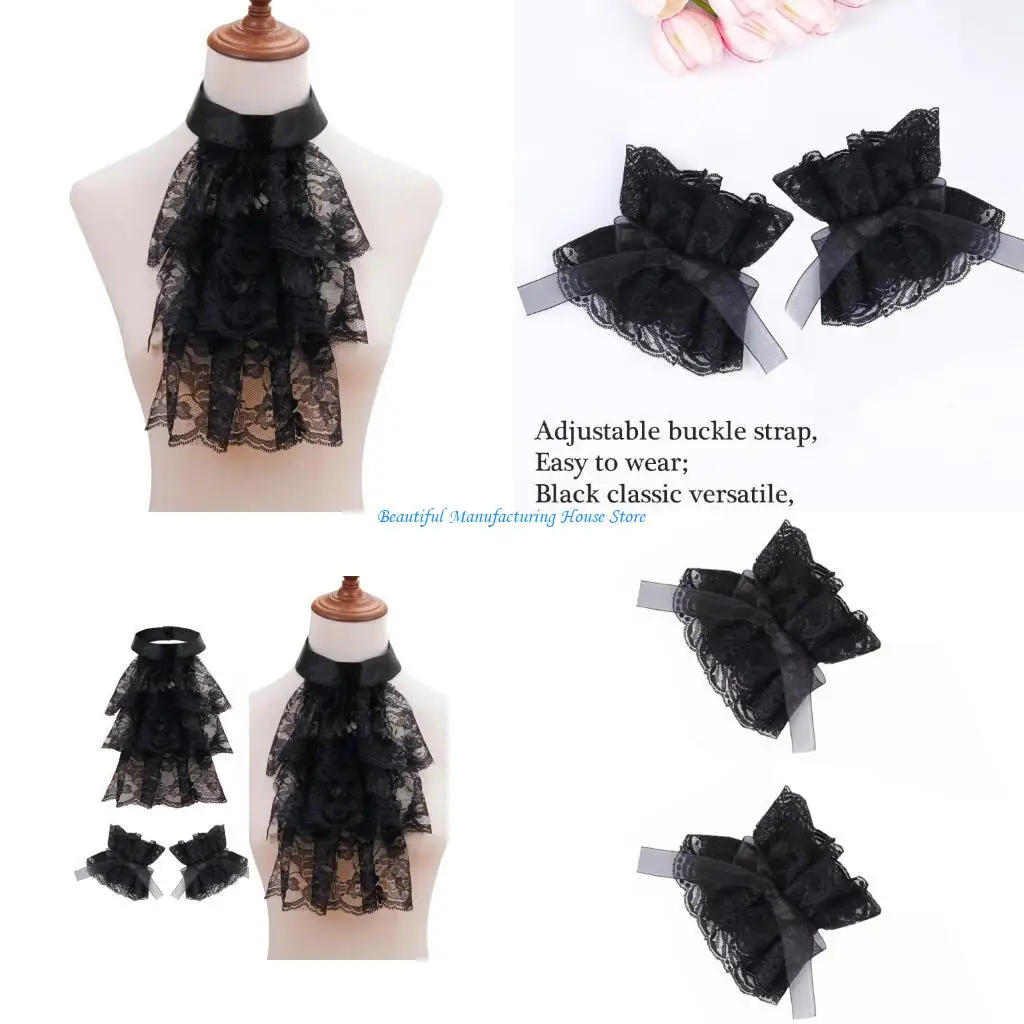 e56a-–-ensemble-jabot-manchettes-en-dentelle-a-volants-costume-d'halloween-col-colonial-victorien