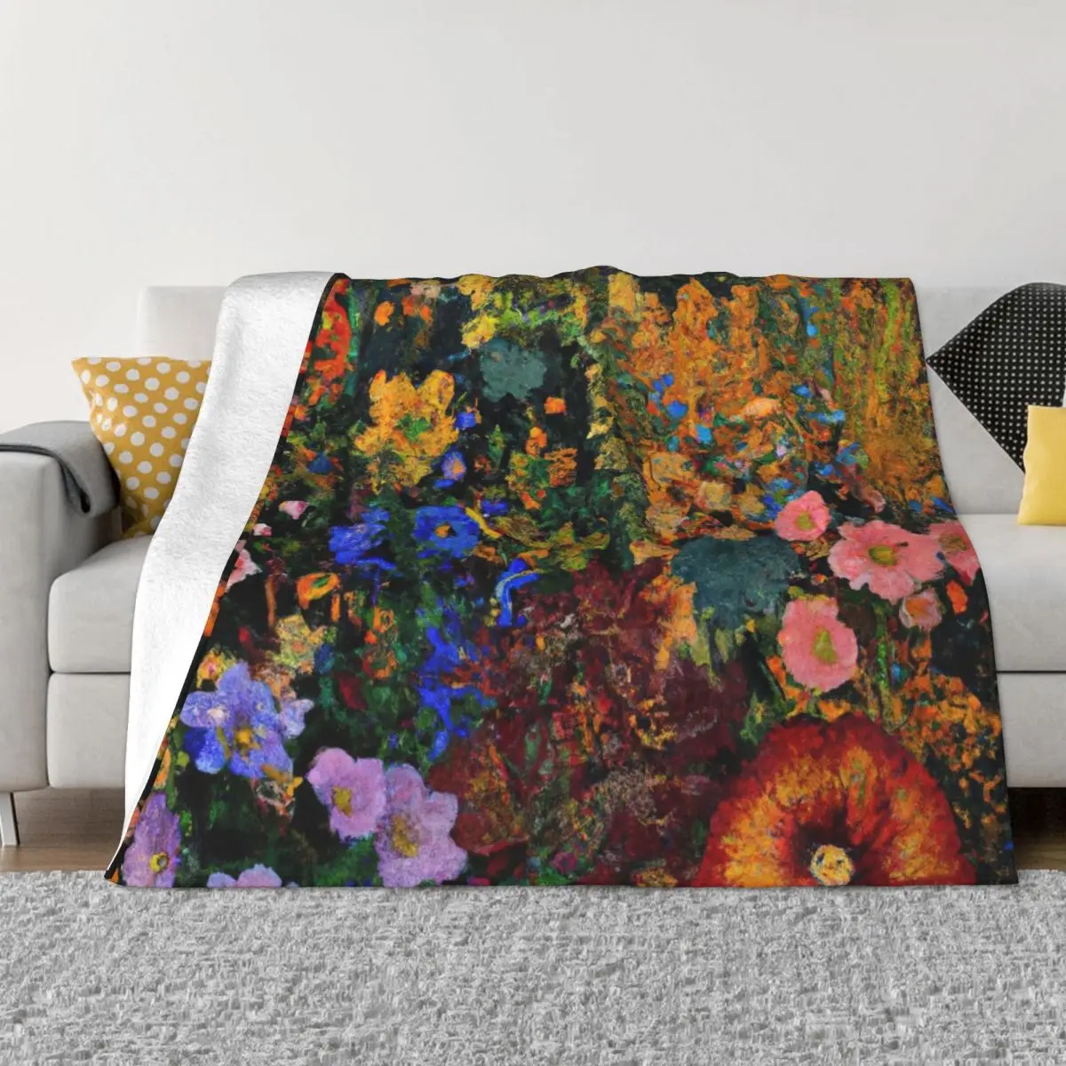 

Gustav Klimt Flower Garden Throw Blanket wednesday Soft Big Thin Beach Blankets