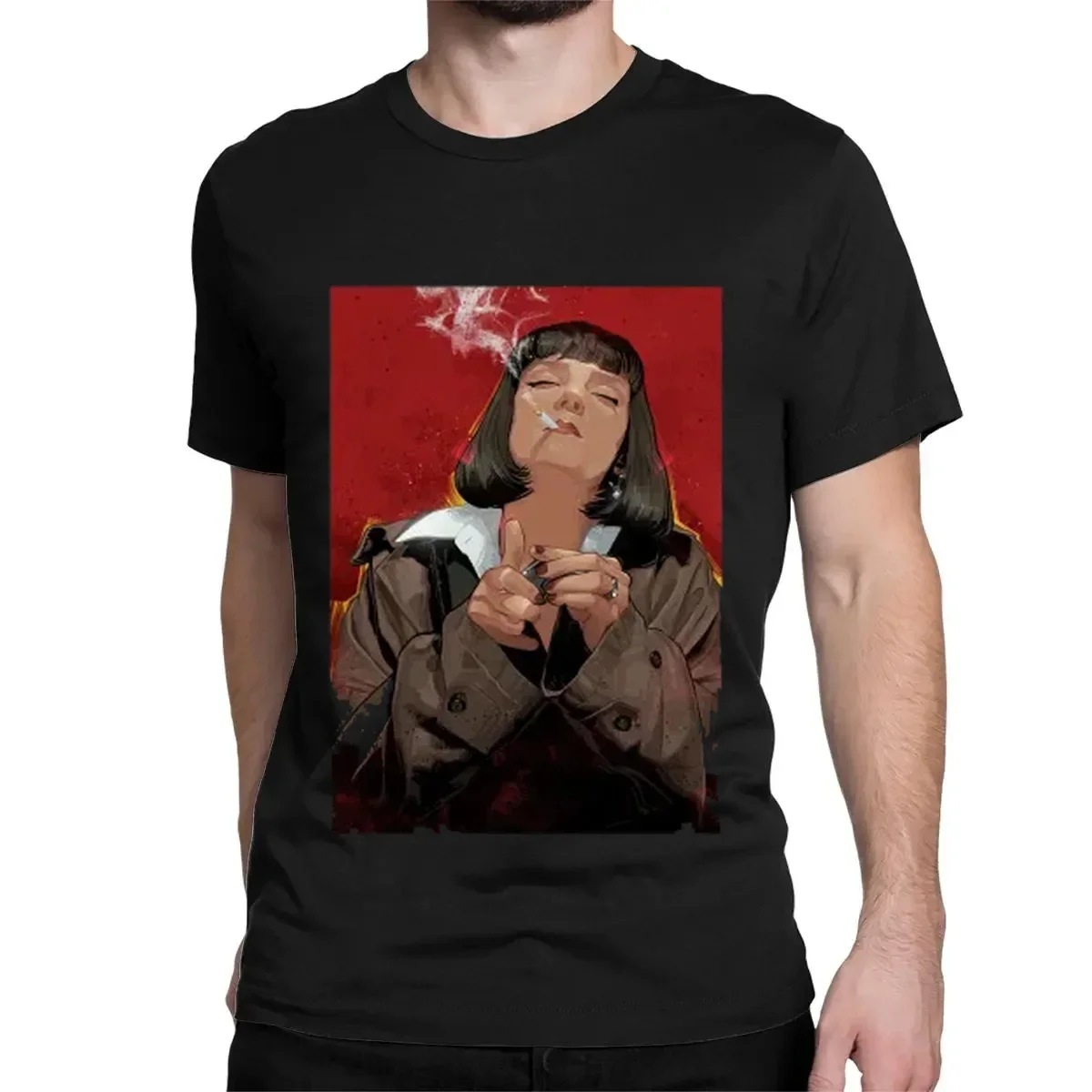 90s Vintage Women Men Breathable Comfortable Tee Shirts Funny Pulp Fiction TShirt Mia Wallace Quentin Tarantino Graphic Tshirts