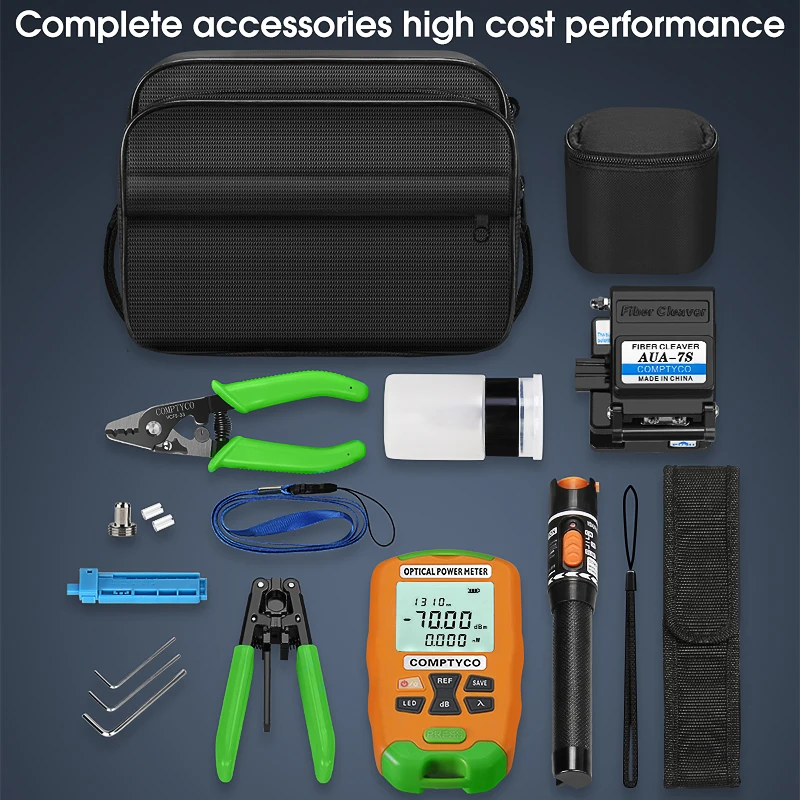 MAYTO FTTH Fiber Optic Tool Kit -70~+10dBm Mini AUA-D7 Fiber Optica Power Meter and 10mW Visual Fault Locator AUA-7S FTTH Tool