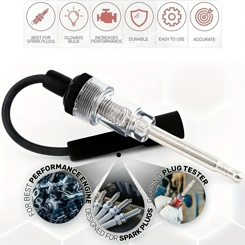 Car Spark Plug Tester Pen Ignition Coil Tester Tool Auto Checker Detector Automotive Ignition System Tester Automotive Ignition