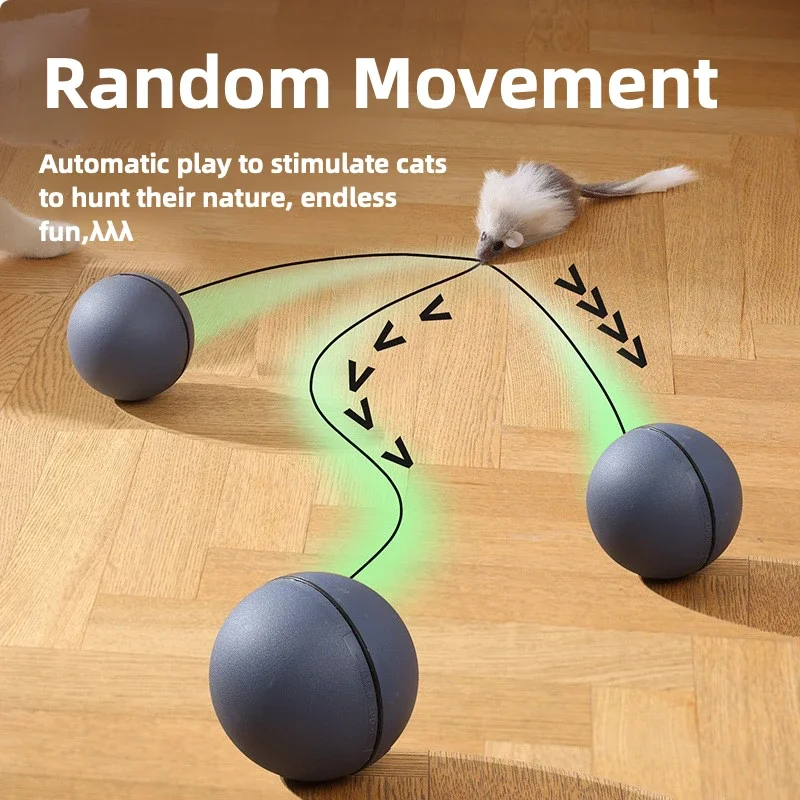 Cat Toy Ball Electric Cat Teaser Ball Automatic Intelligent Rolling Ball Anti-boredom and Bite-resistant Self-hiartifact Pet Toy