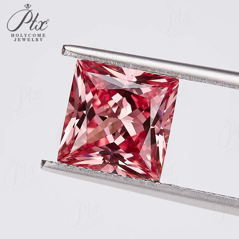 

Lab Grown Padparadscha Sapphire Princess Shape Loose Gemstone AGL Selectable for Jewelry Making Materials Bead Unique Wholesale