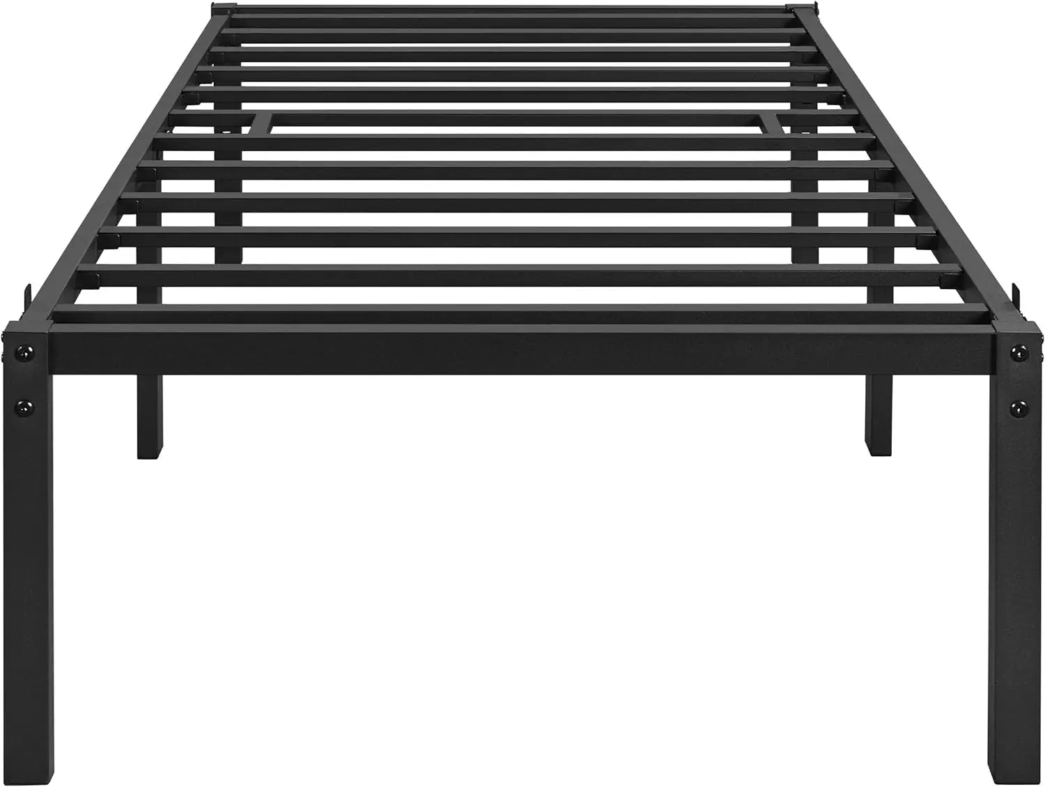 Yaheetech Twin Bed Frame with Storage Space, No Box Spring Needed, 18 Inches Powerful Storage Space, Sturdy Steel Slat Support,