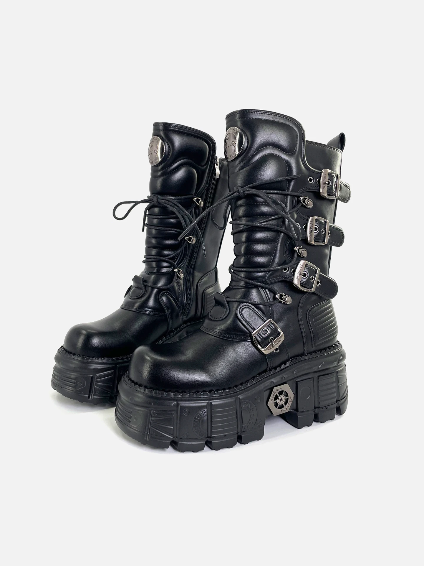 

Ботинки Punk Sle Thi Bot, мужские мотоциклетные ботинки, утягивающие ботинки до середины икры в стиле панк Wind Ro Sle k для девочек