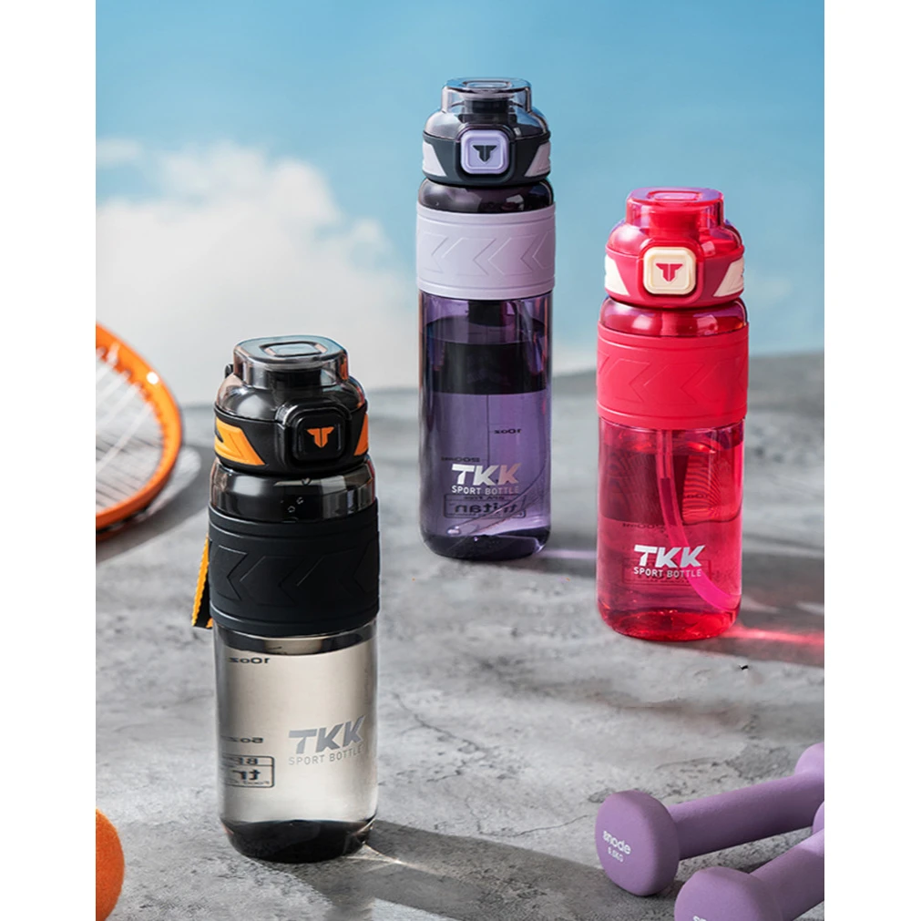 1000ML High Quality Tritan Material Sport Water Bottle With Straw Leak-Proof Durable Gym Fitness Outdoor Drinking Bottle