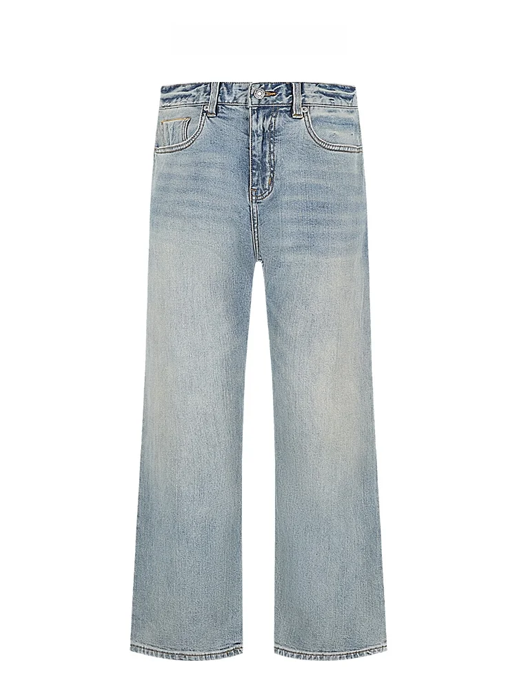 Thebelief الخريف الشتاء الأمريكية الرجعية Waed الدنيم سليم صالح مطاطا مستقيم الساق الجينز الرجال الشباب العصرية السراويل الطويلة حجر وا #3