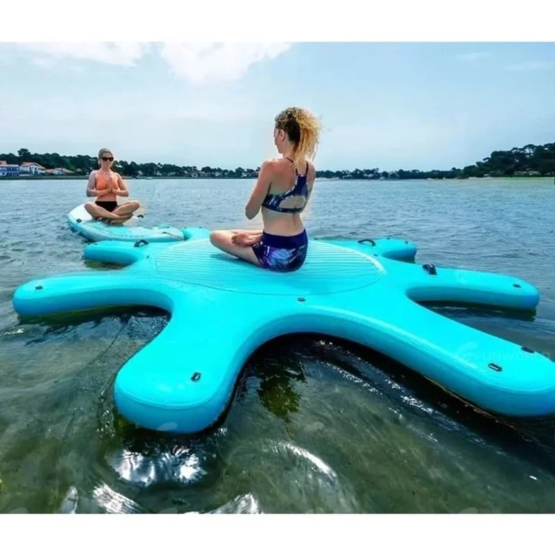 Custom Inflatable Stand Up Paddle Board Round Island Trainer Water Fitness Platform Super Yoga Deck Marina