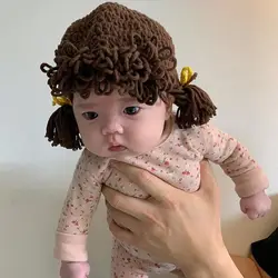 Children Baby Hat 2022 Autumn Winter Korea Style Baby Hat Cute Bangs Wig Super Cute Baby Wool Warm Fashionable Baby Lovely Hat