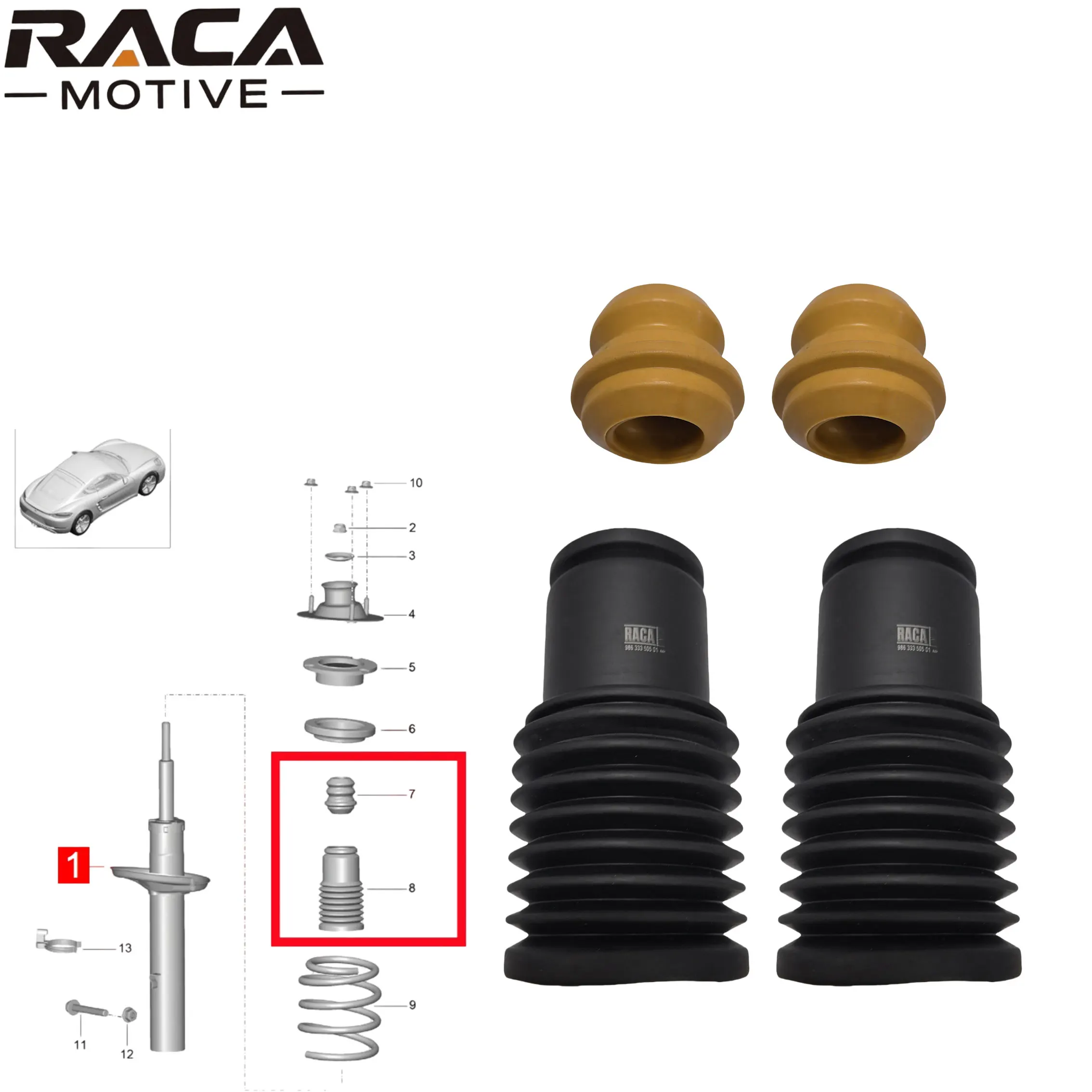 For Porsche Cayman 981 982 Boxster Spyder 718 High-Quality Rear Shock Absorber Dust Cover 98733330100 98133350500 98633350501