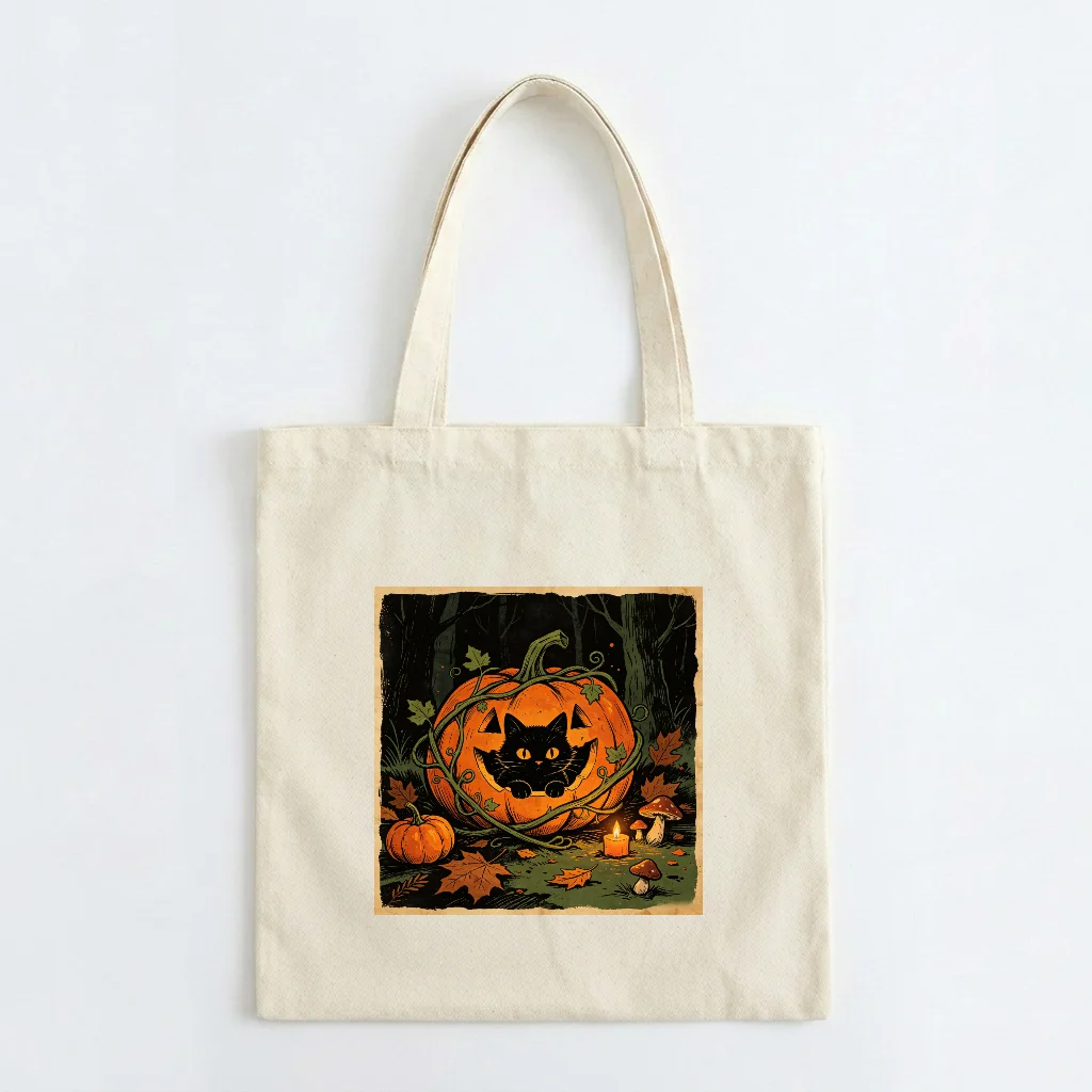 Halloween Makeup Shoulder Bag Party Shoulder Bag Travel Washing Shopping Bag Halloween Candy Tote Bag Halloween Gift Bag