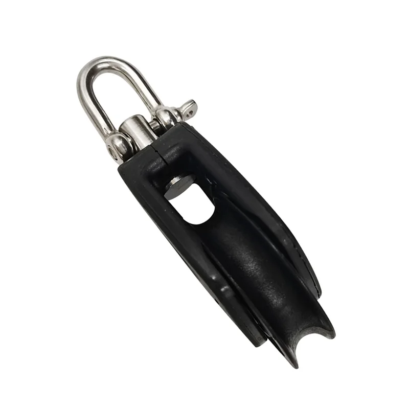 

High Load Sheave Block Universal-Head Single Pulley Swivel Shackle Sailboat Plain Bearing Block Rope Runner Accessories-A02G