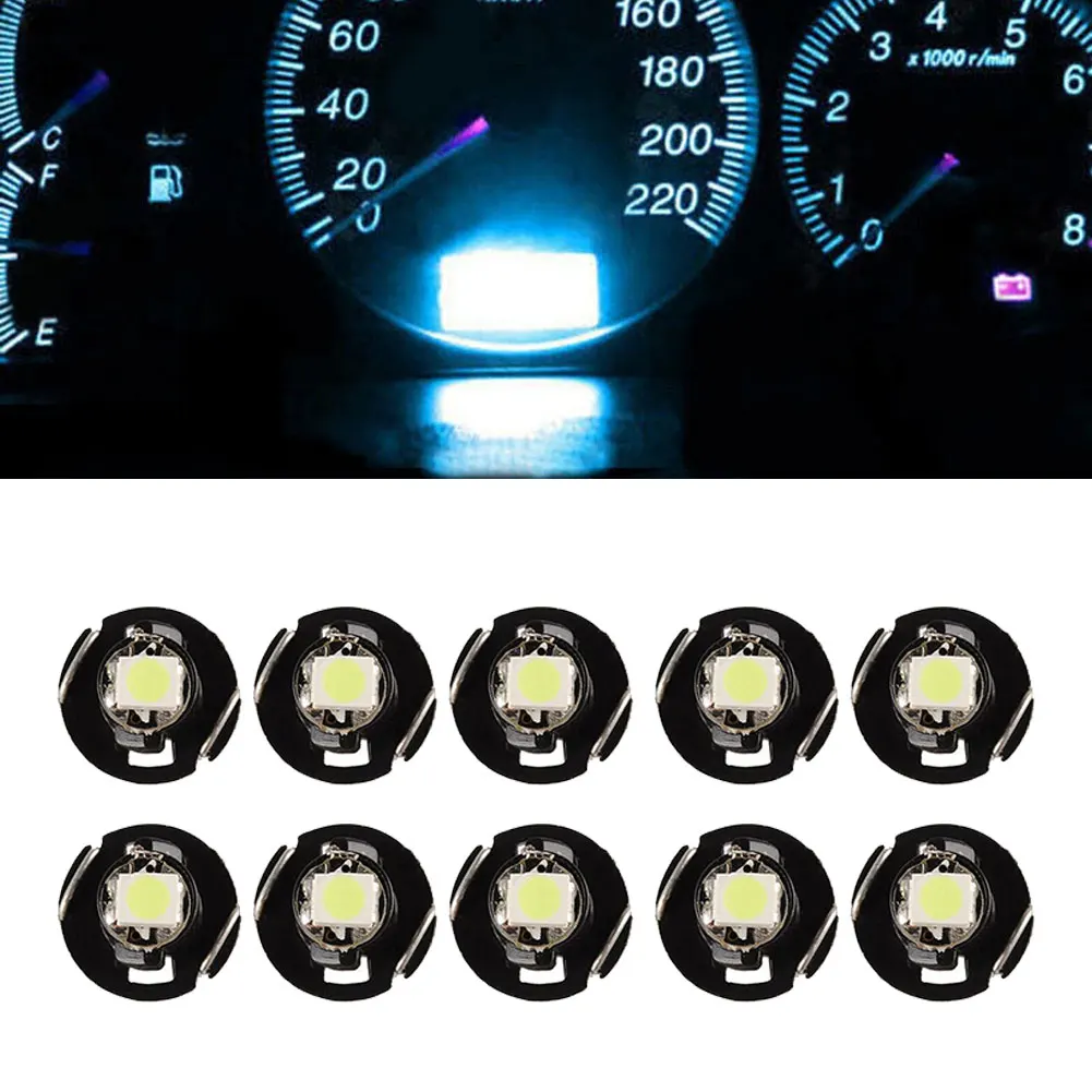 Kits LED Light Brightest Instrument Dash 1-SMD 10Pcs/Set 12-14V DC Bulbs Climate Cluster Dashboard Gauge Brand New
