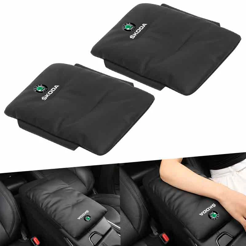 Car Velvet Armrest Pad Elbow Rest Mat Console Protector Cover Accessories For Skoda Octavia Rapid Kodiaq Superb Derivative Karoq view 6