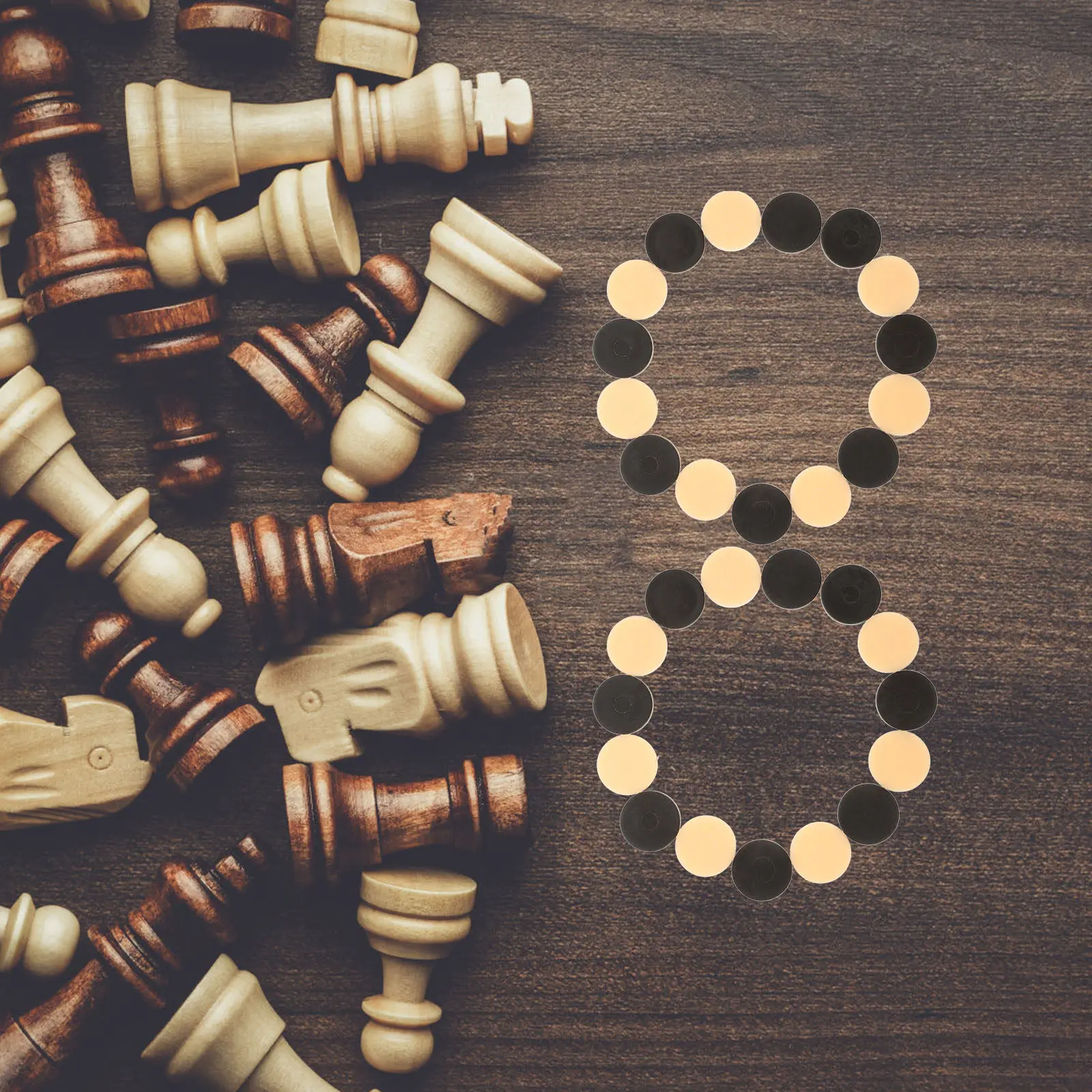 

32Pcs Plastic Checkers Pieces Durable Round Chess Set Portable Board Game Accessories for Endless Entertainment