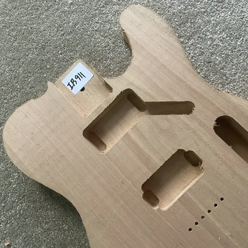 IB911 String Through Body Tele Electric Guitar Body in Solid Wood 2 Humbucker Pickups for TL Guitar Replace and DIY No Paints