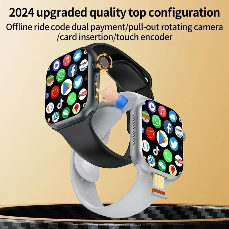 

CD20 Новые умные часы Global Edition, большой экран AMOLED 2,29 дюйма, 180° ° Вращающаяся камера, SIM-карта, Wi-Fi, GPS, Видеозвонок