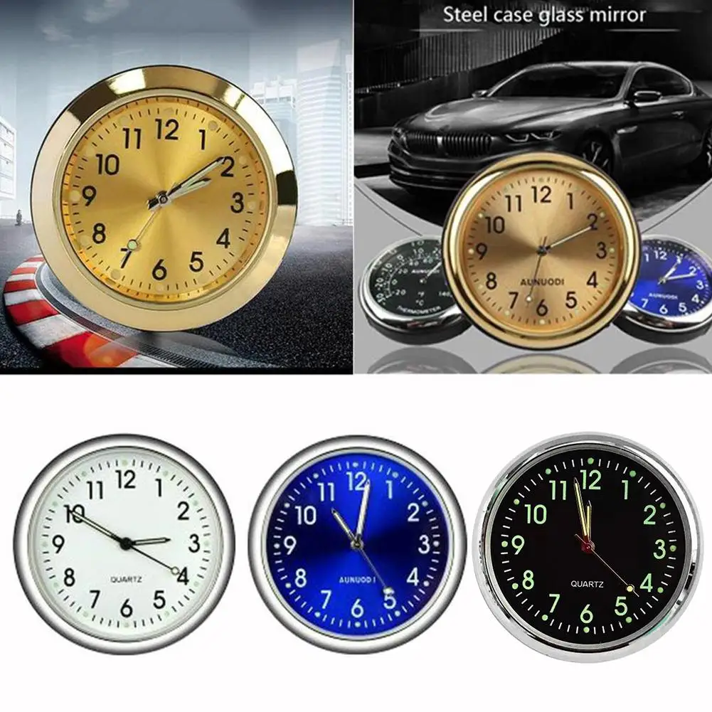 Mini Car Clock Luminous 5 Colors Auto Stick-On Digital Quartz Clocks Car Accessories Motorcycle Watch Mechanics Auto Orname W2N9