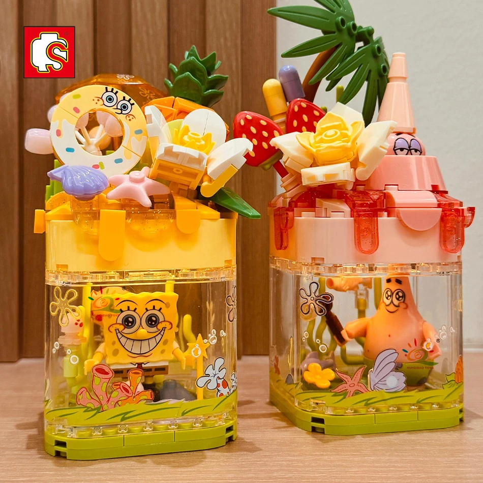 

SEMBO Губка Боб Патрик звезда лето подводный песок ледяной магазин строительные блоки город набор кирпичей настольные украшения игрушки для детей